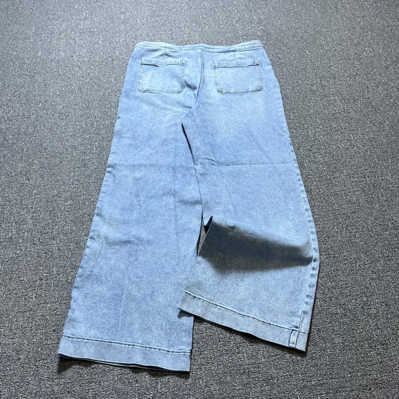 LC Lauren Conrad Denim - LC Lauren Conrad Wide Leg Jeans 16 Light Wash Patch Pocket High Rise Denim
